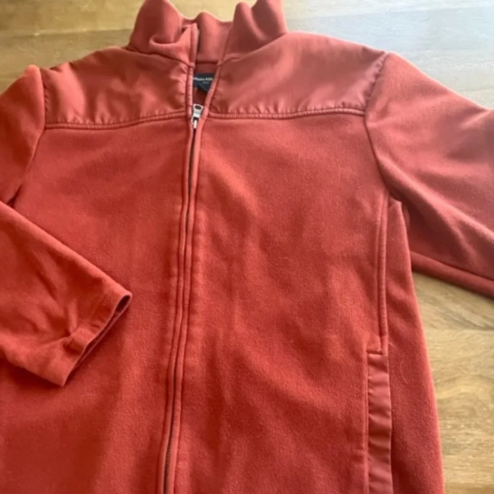 Banana Republic‎ Fleece Jacket Mens Size L Large Full Zip Up Color Rust Maroon